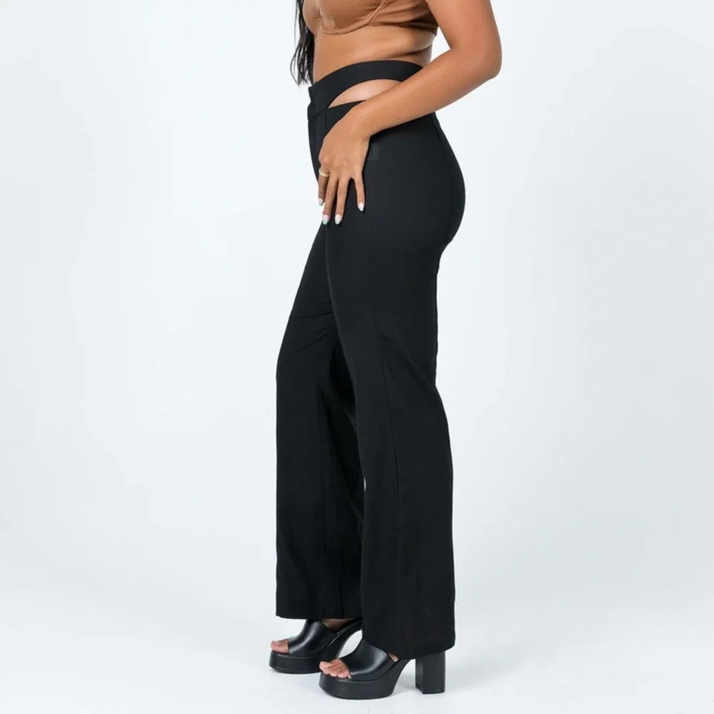 Princess Polly Alexia Wide Leg Pants Black NWOT - Picture 9 of 14